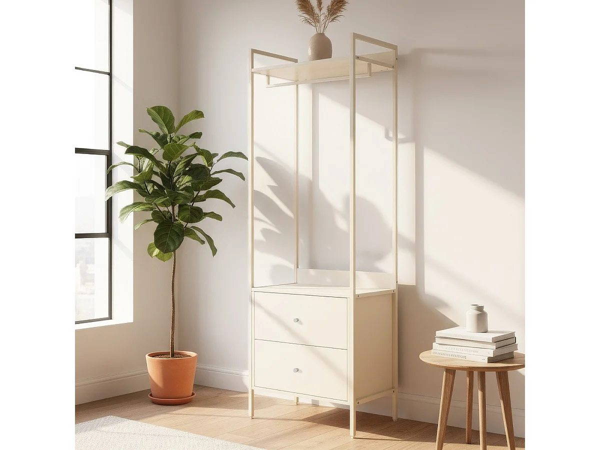 Vestiaire 2 tiroirs beige 64 cm - Veska