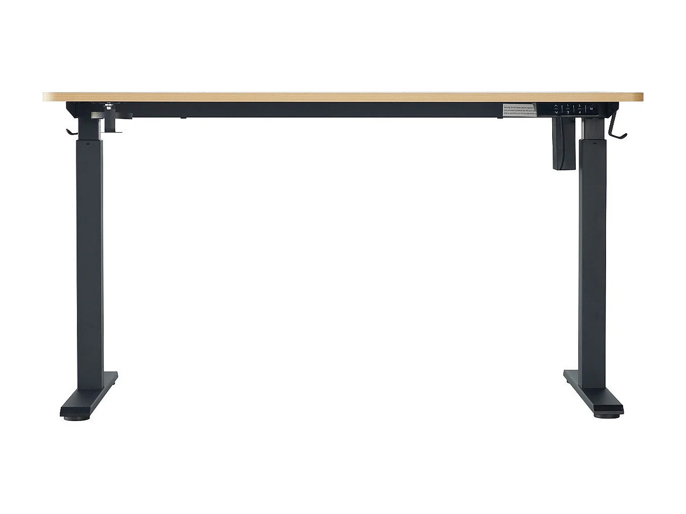 Bureau assis-debout électrique réglable 72-120 cm avec ports USB - effet bois - Up&Down