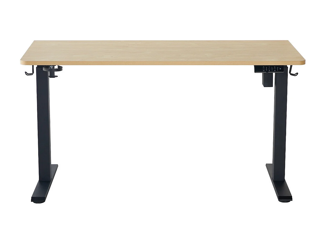 Bureau assis-debout électrique réglable 72-120 cm avec ports USB - effet bois - Up&Down