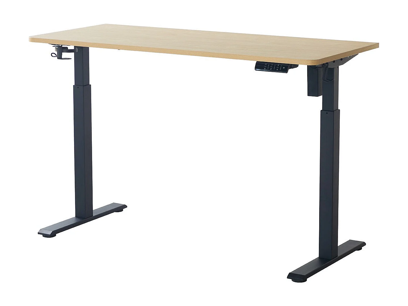 Bureau assis-debout électrique réglable 72-120 cm avec ports USB - effet bois - Up&Down