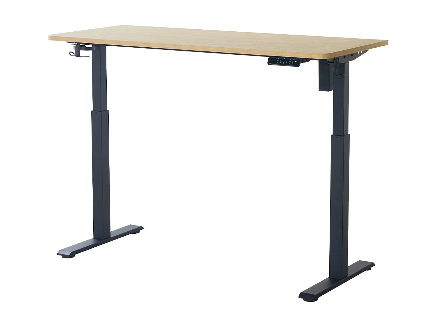 Bureau assis-debout électrique réglable 72-120 cm avec ports USB - effet bois - Up&Down