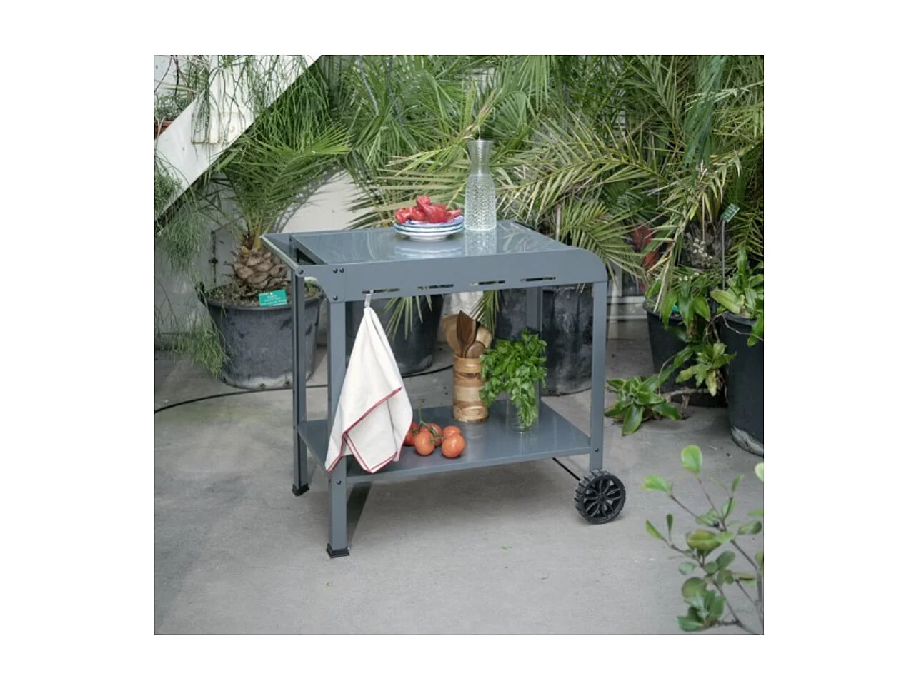 Livoo Desserte gris 91.5x50.2x80cm - GS168G