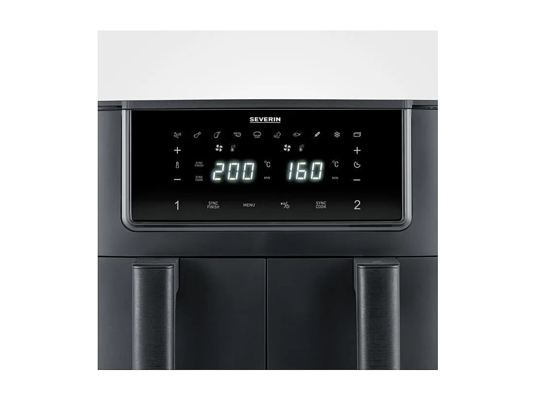 Severin FR 2463 Double 8 L Autonome 2600 W Friteuse d’air chaud Noir