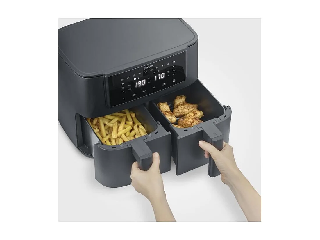 Severin FR 2463 Double 8 L Autonome 2600 W Friteuse d’air chaud Noir