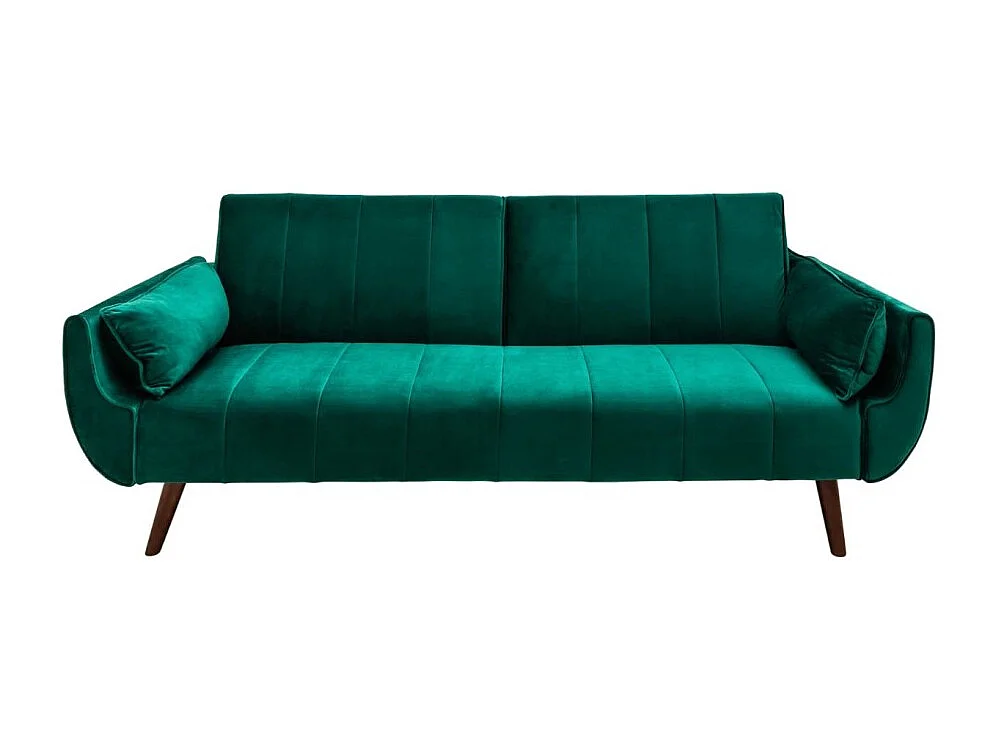 Canapé droit DANNA vert émeraude – Canapé scandinave convertible en velours