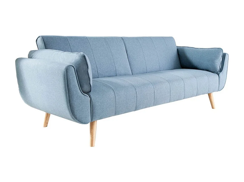 Canapé droit DANNA bleu clair – Canapé scandinave convertible en tissu