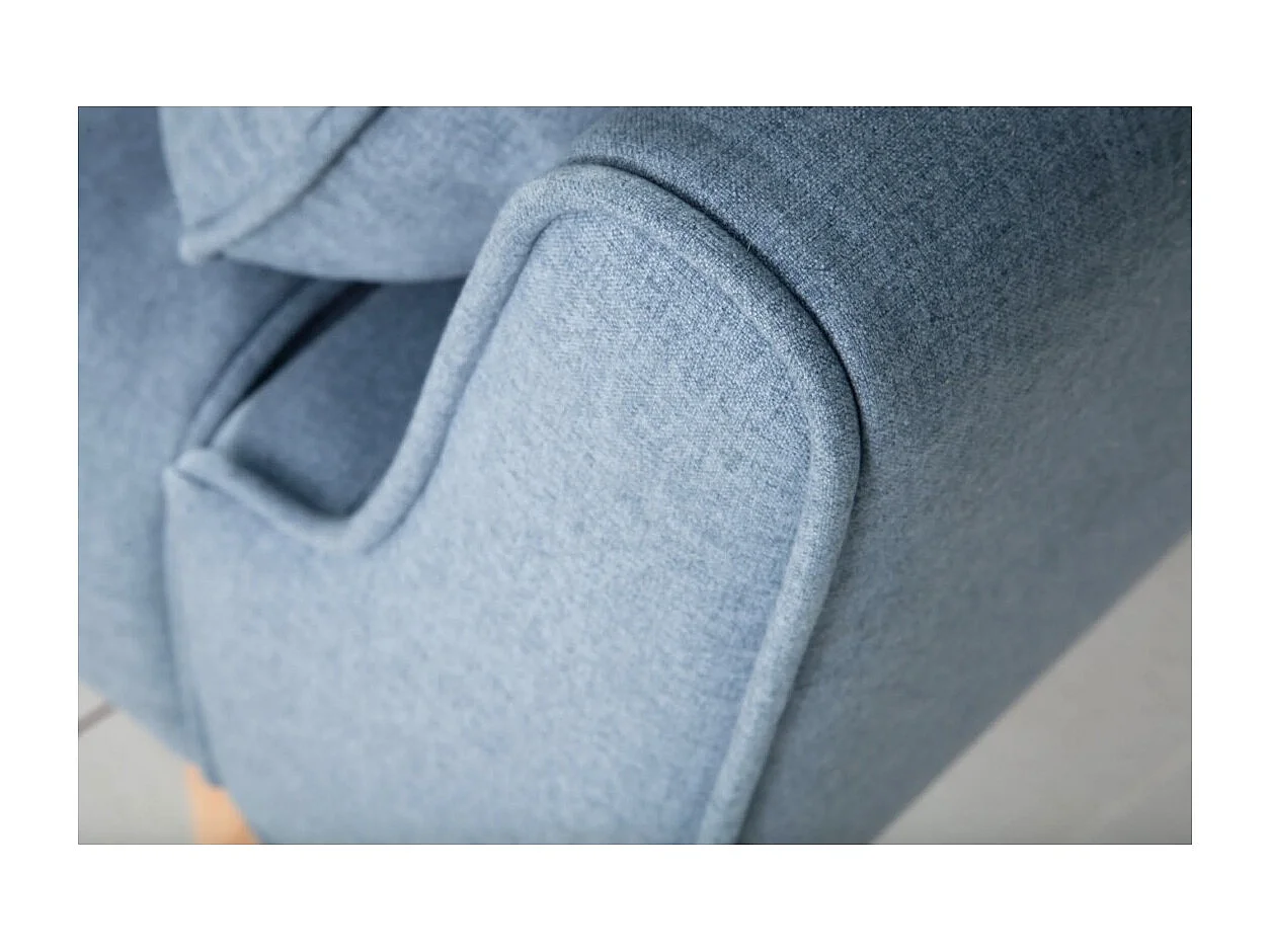 Canapé droit DANNA bleu clair – Canapé scandinave convertible en tissu