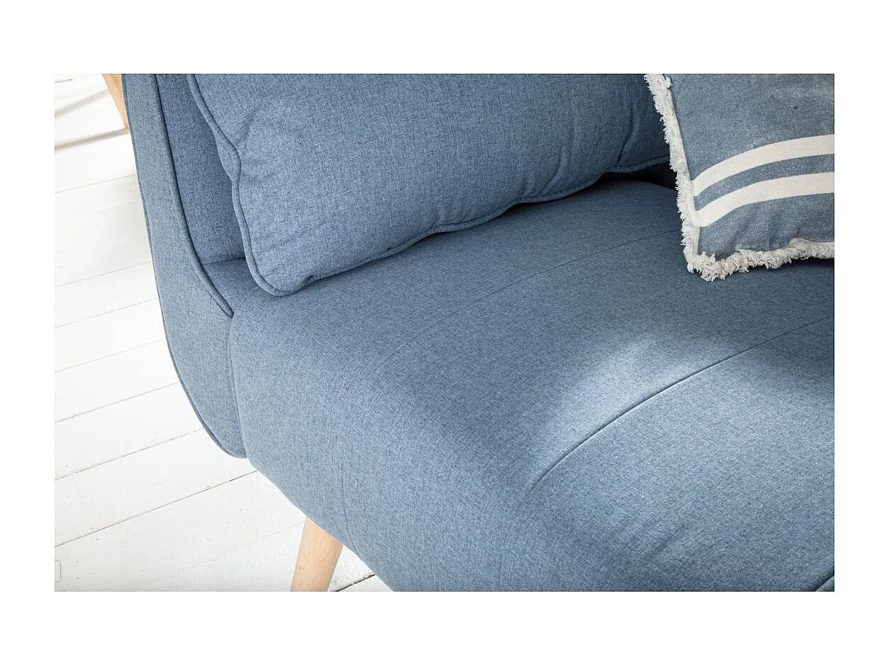 Canapé droit DANNA bleu clair – Canapé scandinave convertible en tissu