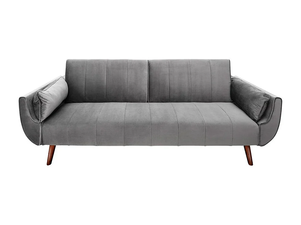 Canapé droit DANNA gris – Canapé scandinave convertible en velours