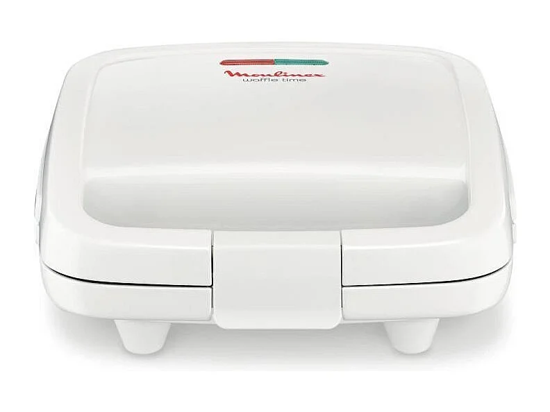 Máquina de waffles elétrica Moulinex Waffle Time 700W branca, placas antiaderentes, organizador de cabo, indicador luminoso, cabo isolado