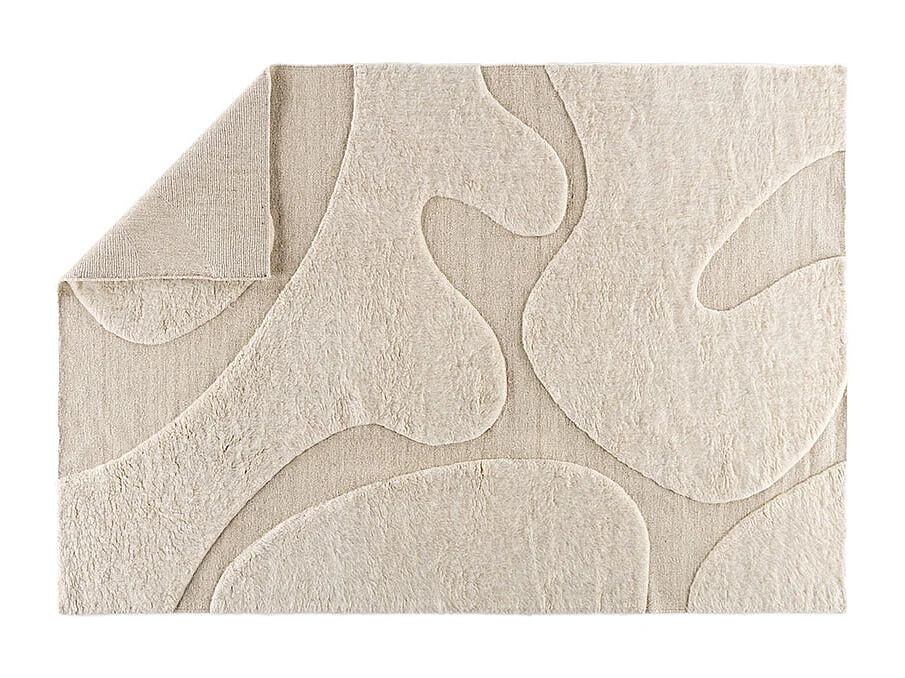 Tapis Déco en Laine "Boone" 160x230cm Beige