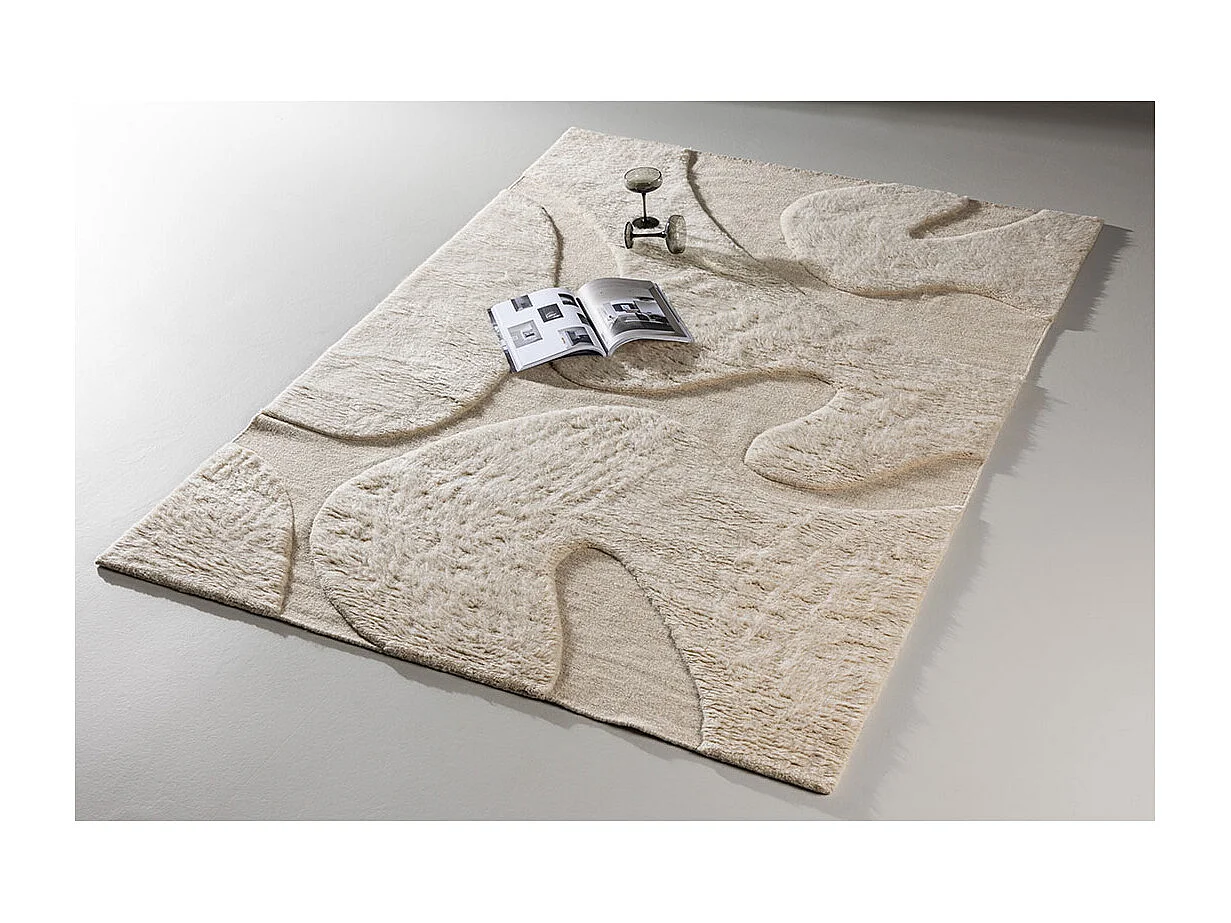 Tapis Déco en Laine "Boone" 160x230cm Beige