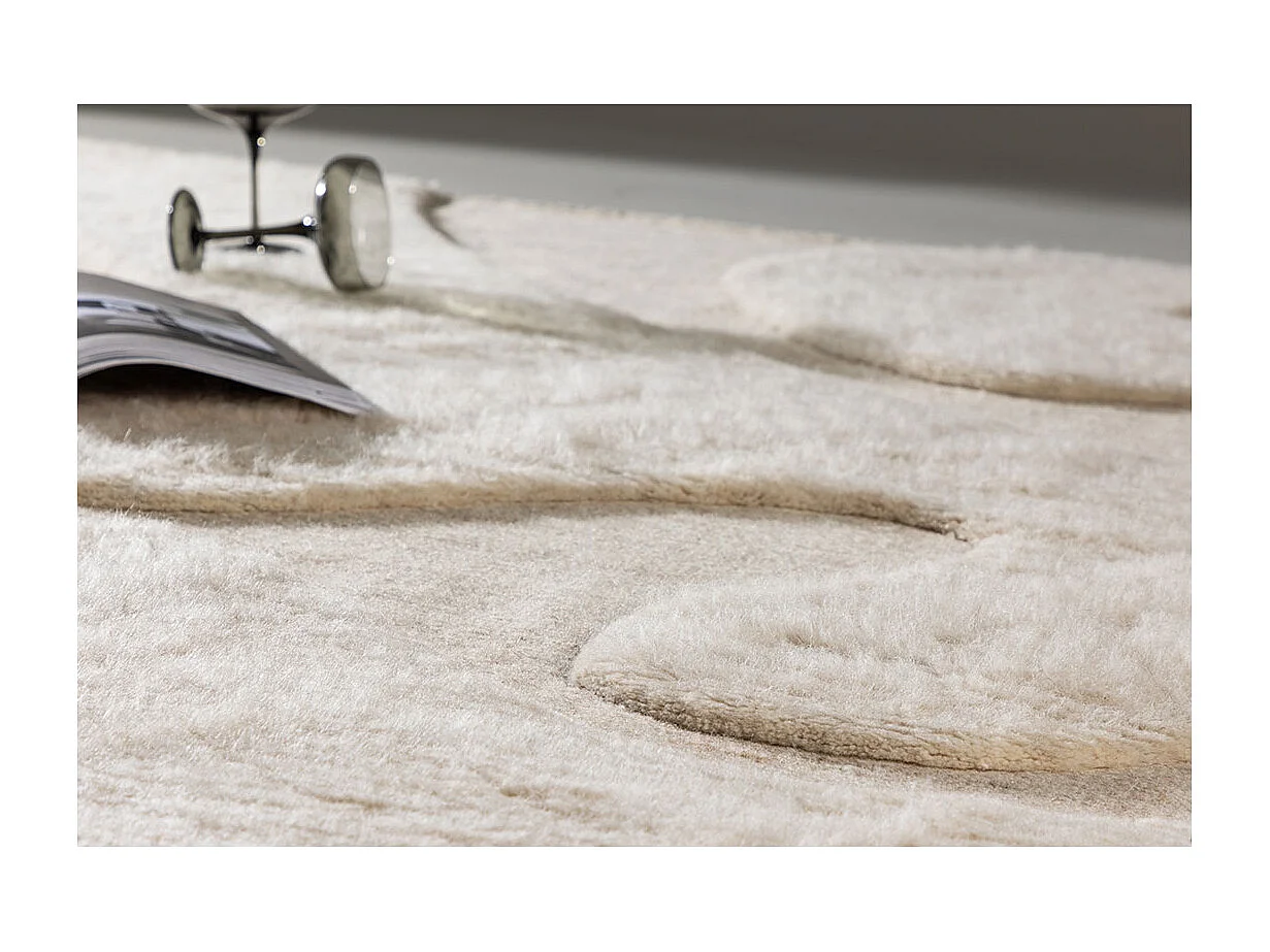 Tapis Déco en Laine "Boone" 160x230cm Beige