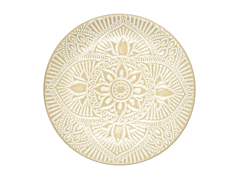 Assiette Sahara Beige D19.5cm Jaune