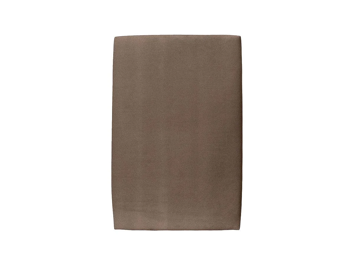 Lit 90x190cm avec tête de lit tapissier velours et sommier kit taupe - Hauteur totale : 29cm