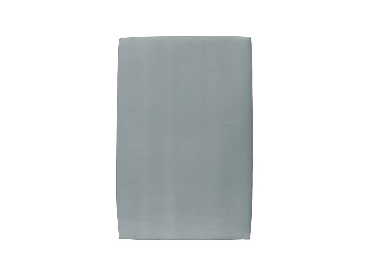 Lit 90x190cm avec tête de lit tapissier velours et sommier kit Gris bleuté - Hauteur totale : 29cm