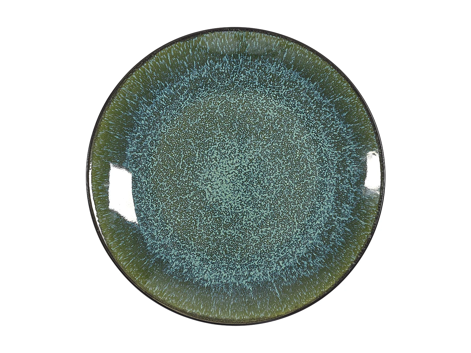 Assiette Elia D19.5cm Vert, Noir