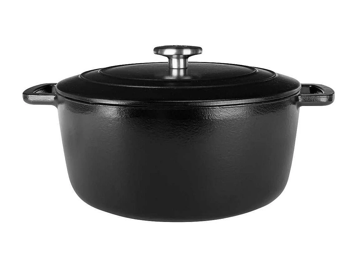Cocotte avec couvercle - COSY & TRENDY - FONTESTIC - Fonte émaillée- Ø28 cm - 6,15 L - Tous feux dont induction - Noir