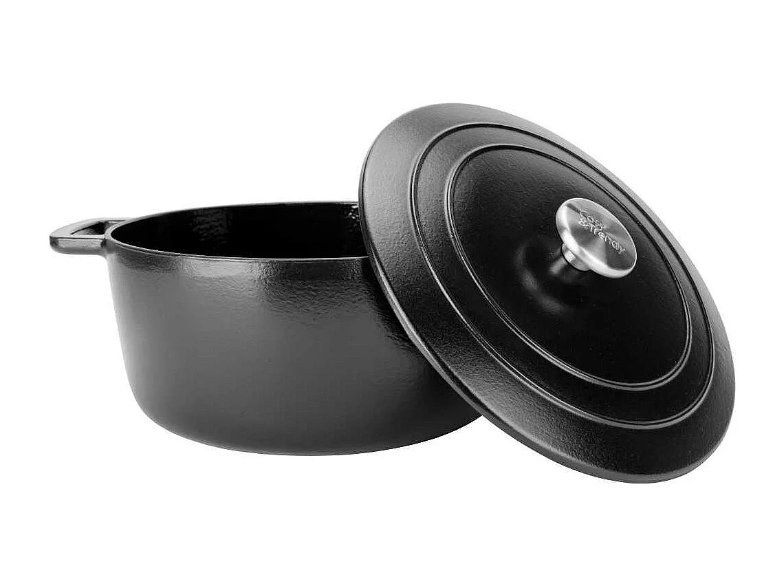 Cocotte avec couvercle - COSY & TRENDY - FONTESTIC - Fonte émaillée- Ø28 cm - 6,15 L - Tous feux dont induction - Noir