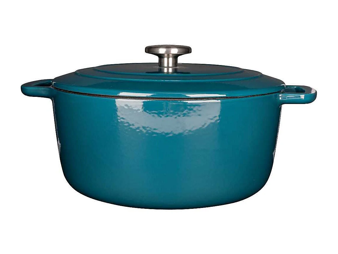 Cocotte avec couvercle - COSY & TRENDY - FONTESTIC - Fonte émaillée- Ø28 cm - 6,15 L - Tous feux dont induction - Bleu