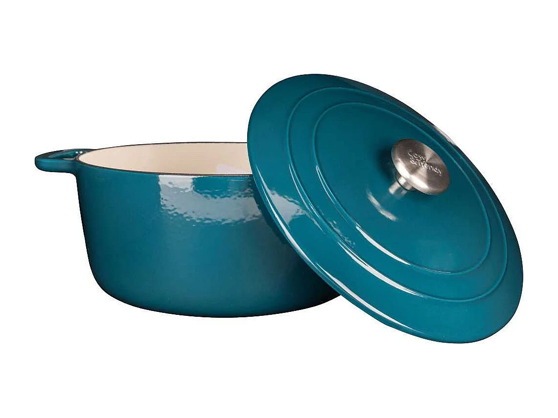 Emaliowany garnek żeliwny COSY & TRENDY FONTESTIC Ø28 cm 6,15 L na wszystkie rodzaje kuchenek, indukcja Głęboki niebieski