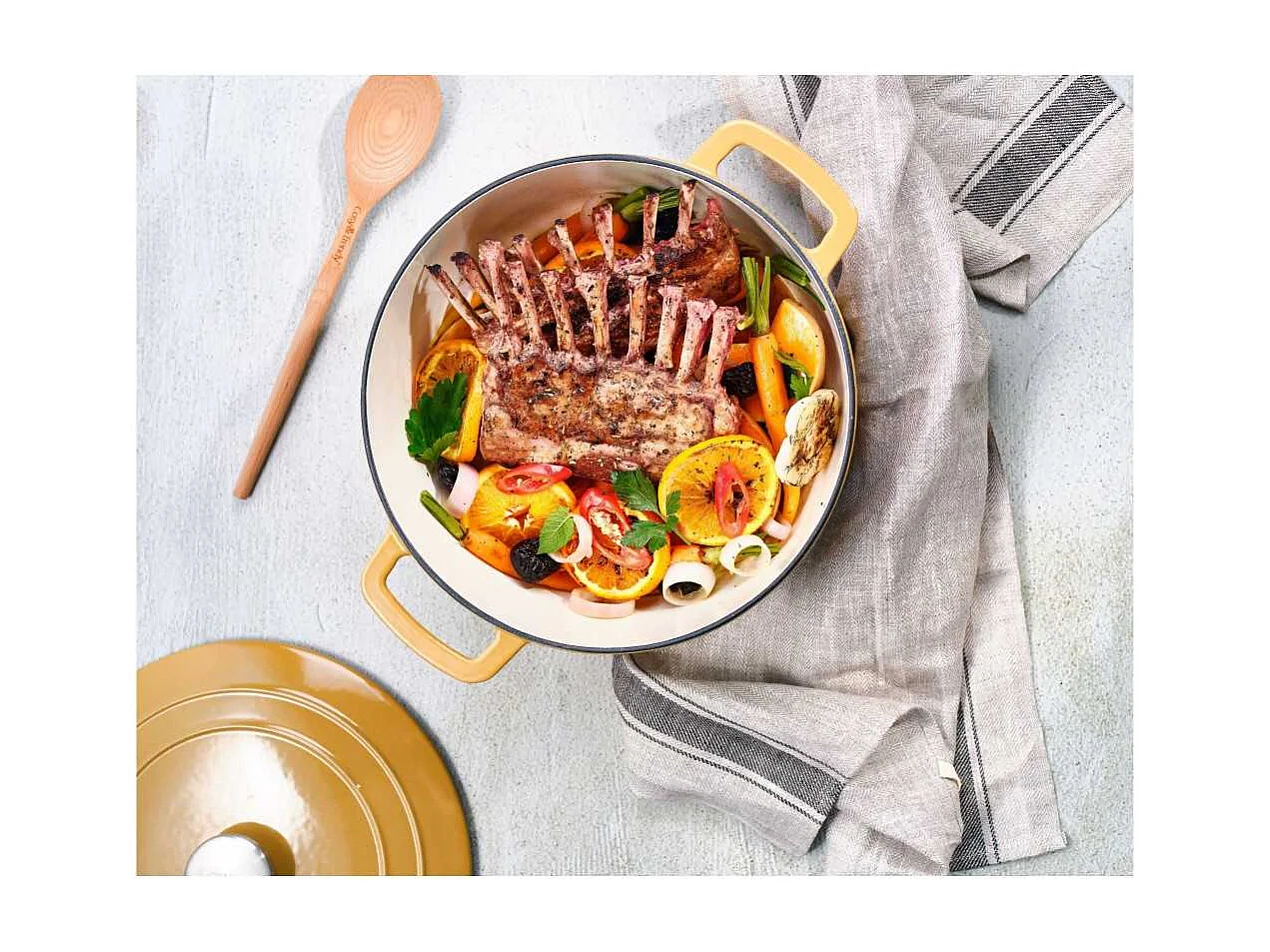 Cocotte avec couvercle - COSY & TRENDY - FONTESTIC - Fonte émaillée- Ø28 cm - 6,15 L - Tous feux dont induction - Ambre