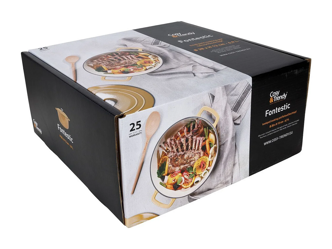 Emaliowany garnek żeliwny COSY & TRENDY FONTESTIC Ø28 cm 6,15 L Wszystkie rodzaje kuchenek Indukcja Bursztyn