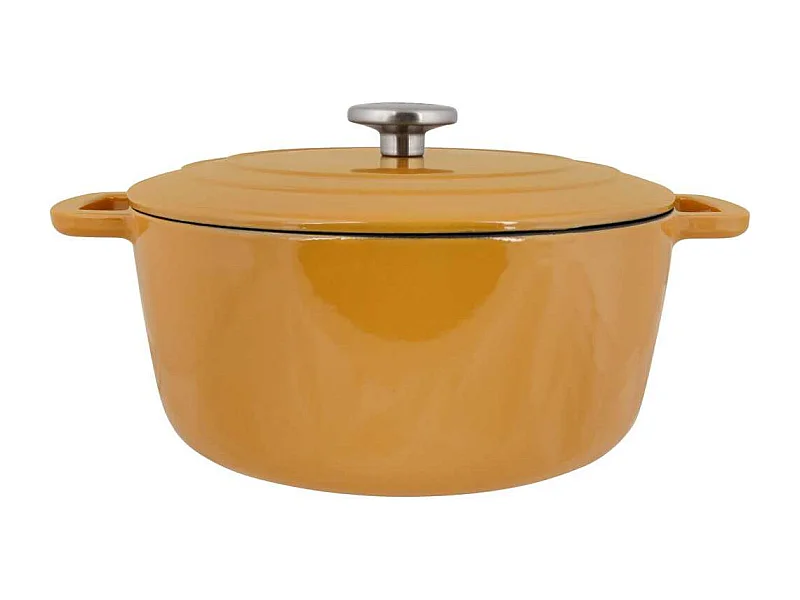 Cocotte avec couvercle - COSY & TRENDY - FONTESTIC - Fonte émaillée- Ø28 cm - 6,15 L - Tous feux dont induction - Ambre