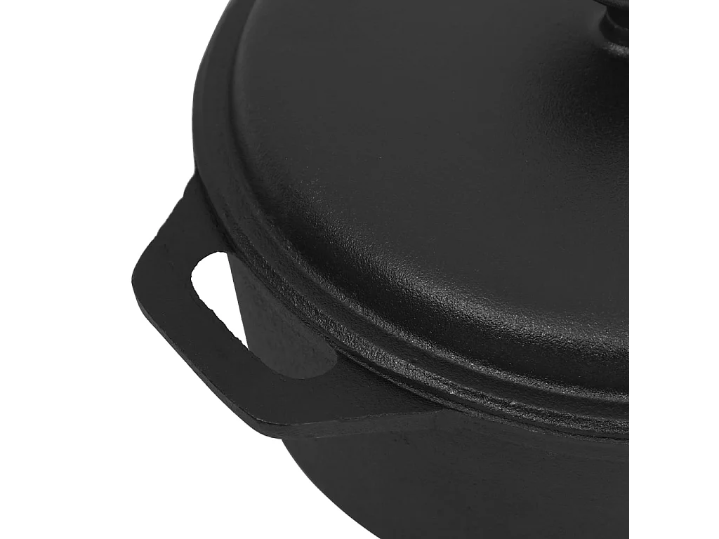 Schwarzer Gusseisentopf Ø26,5 cm 5L - gleichmäßiges Garen, kompatibel mit Gas, Elektro und offenem Feuer