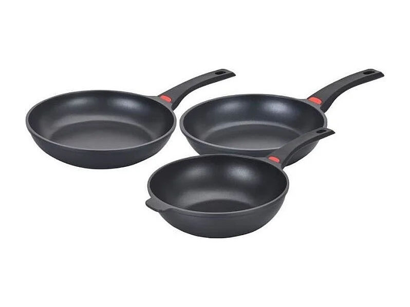 Batterie de cuisine - Tous feux dont induction - Baumalu - Fonte d'aluminium - Anti-adhésif - 3 pieces - Noir