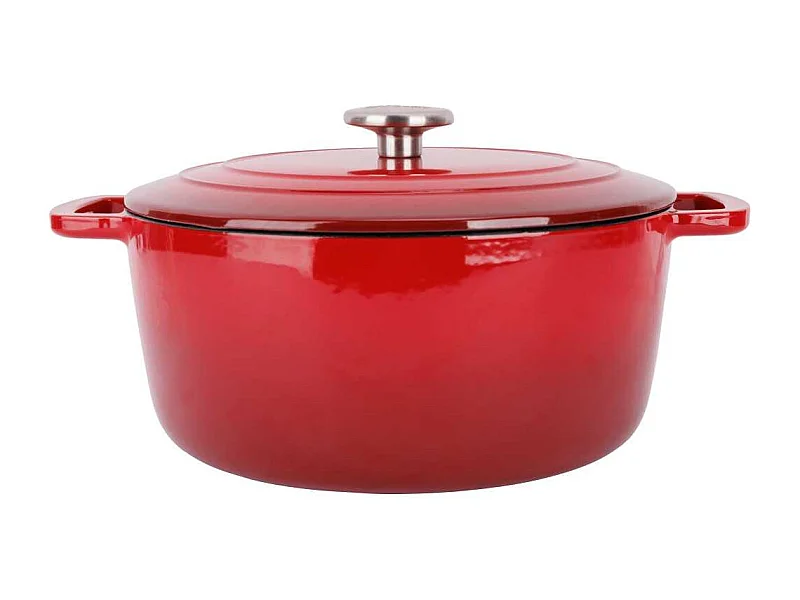 Cocotte avec couvercle - COSY & TRENDY - FONTESTIC - Fonte émaillée- Ø28 cm - 6,15 L - Tous feux dont induction - Rouge