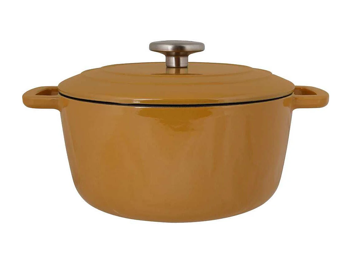 Cocotte avec couvercle - COSY & TRENDY - FONTESTIC - Fonte émaillée- Ø24 cm - 4,6 L - Tous feux dont induction - Ambre