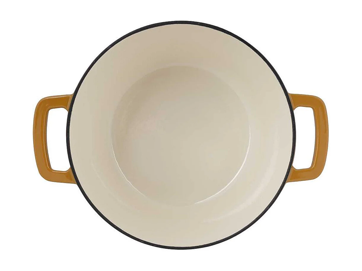 Cocotte avec couvercle - COSY & TRENDY - FONTESTIC - Fonte émaillée- Ø24 cm - 4,6 L - Tous feux dont induction - Ambre