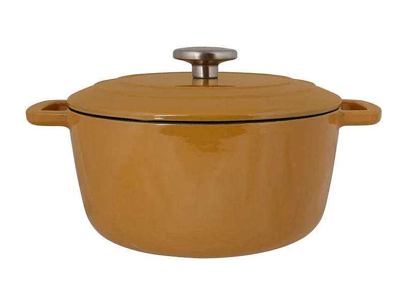 Cocotte avec couvercle - COSY & TRENDY - FONTESTIC - Fonte émaillée- Ø24 cm - 4,6 L - Tous feux dont induction - Ambre