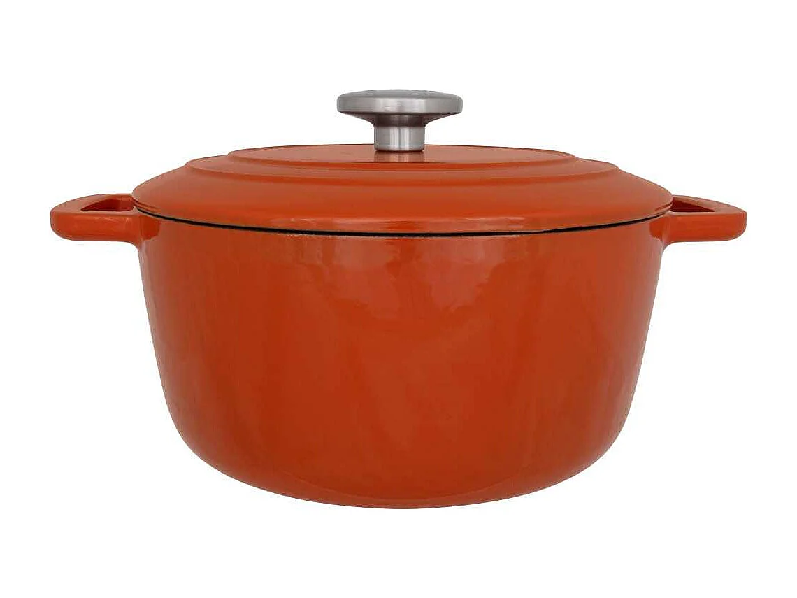 Cocotte avec couvercle - COSY & TRENDY - FONTESTIC - Fonte émaillée- Ø24 cm - 4,6 L - Tous feux dont induction - Rouille