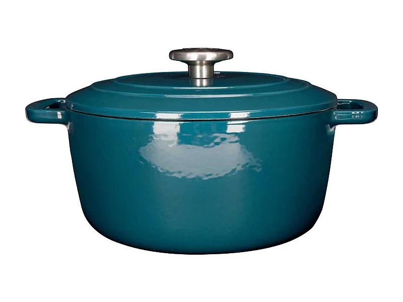 Cocotte avec couvercle - COSY & TRENDY - FONTESTIC - Fonte émaillée- Ø24 cm - 4,6 L - Tous feux dont induction - Bleu