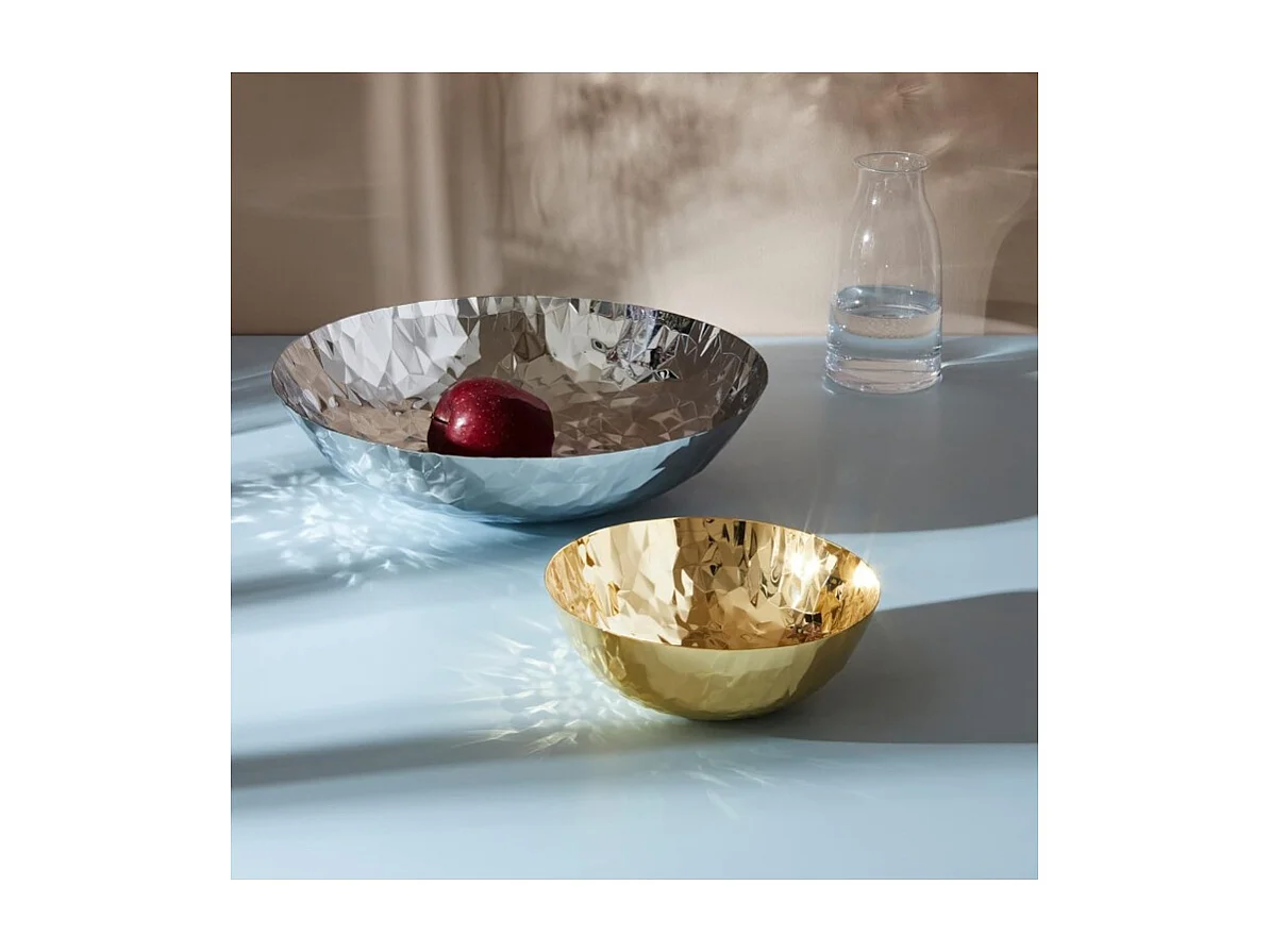 JOY N°1, Centre de table en acier chromé martelé, Alessi