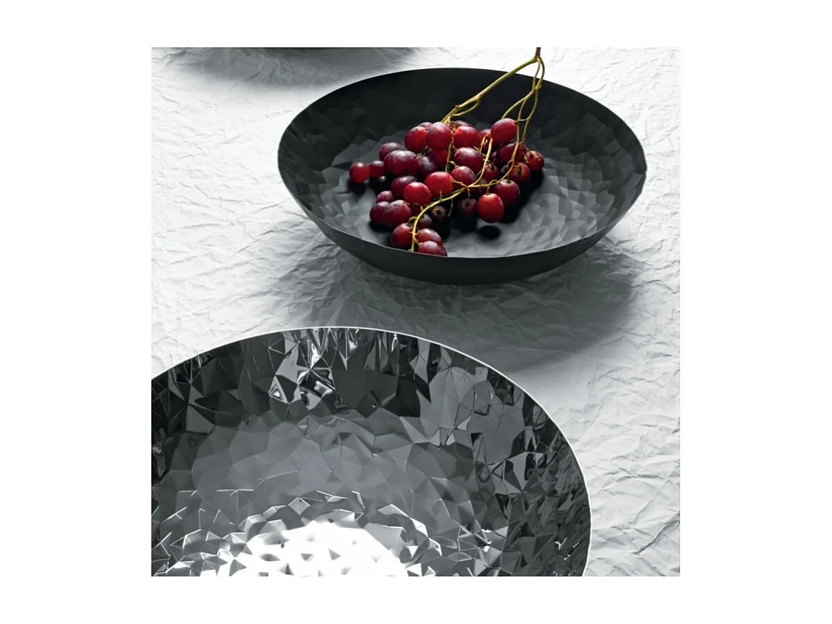 JOY N°1, Centre de table en acier chromé martelé, Alessi