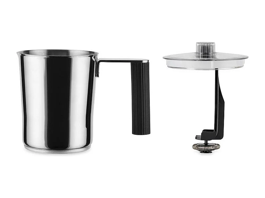 PLISSÉ, Mousseur à Lait Électrique Noir, Alessi