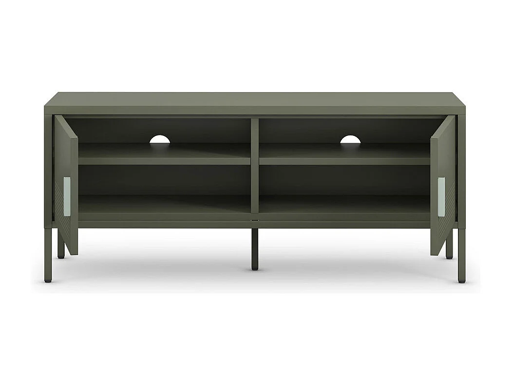 Adel - Meuble TV 2 portes en métal L120cm - Vert
