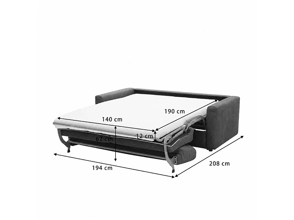 Morena - Canapé convertible express 3 places en tissu - Bronze