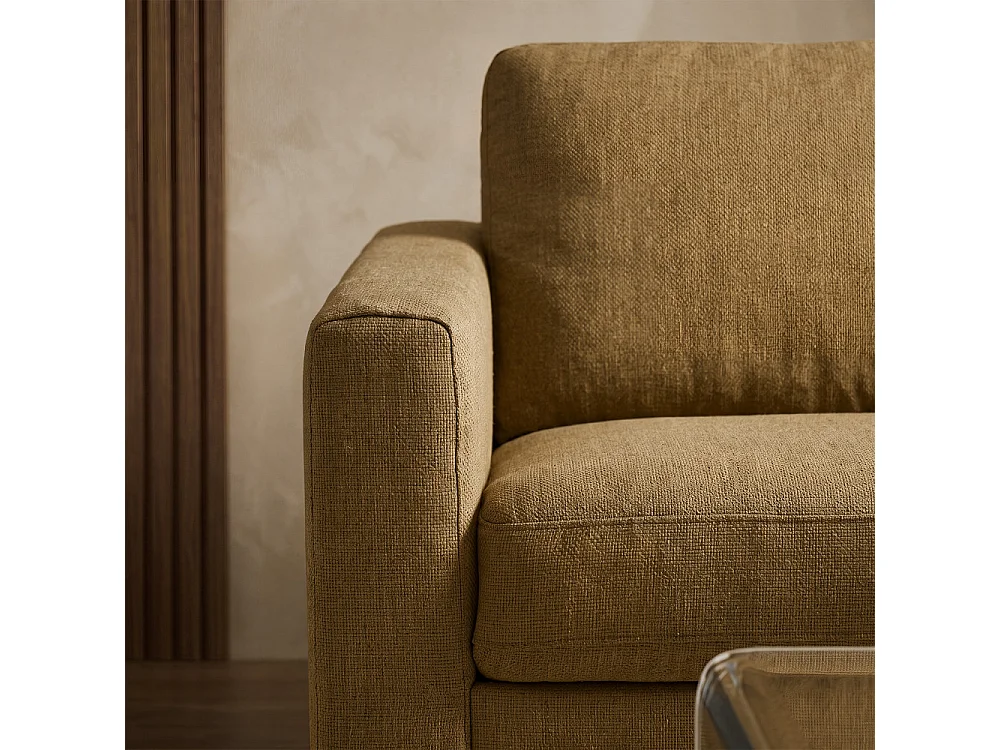 Canapé convertible express 3 places en tissu bronze MORENA