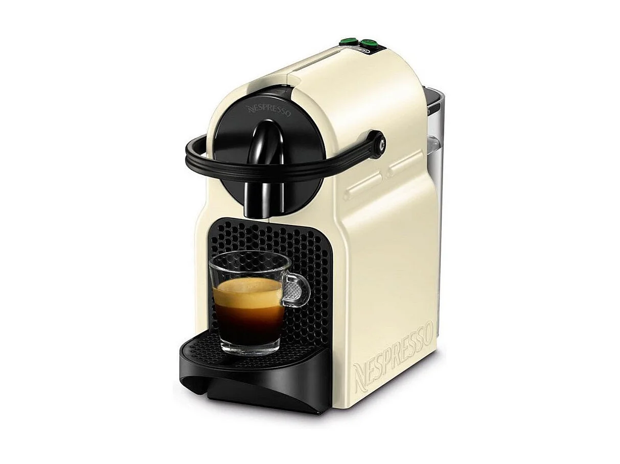 Nespresso De'Longhi Inissia EN80.CW Kaffeemaschine beige, 19 Bar, automatische Abschaltung, 0,8L Wassertank, programmierbarer Durchfluss