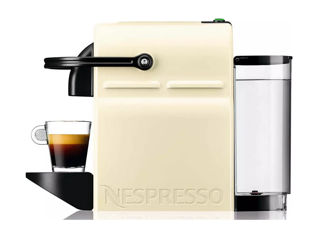 Nespresso De'Longhi Inissia EN80.CW Kaffeemaschine beige, 19 Bar, automatische Abschaltung, 0,8L Wassertank, programmierbarer Durchfluss