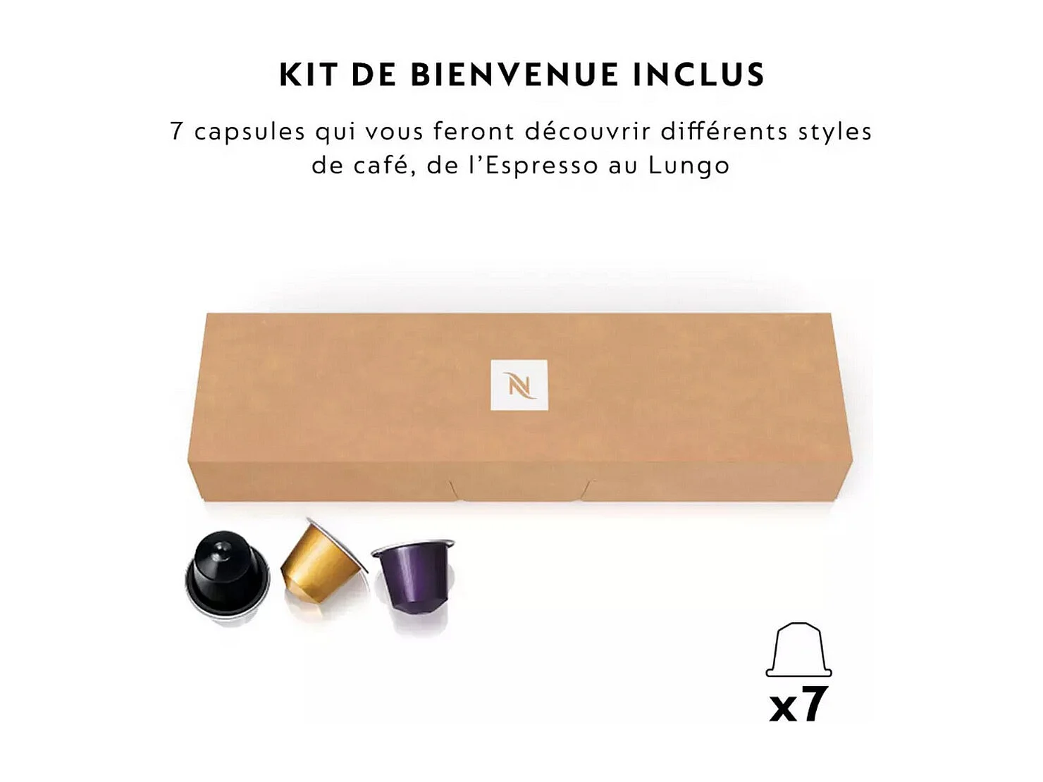 Nespresso De'Longhi Inissia EN80.CW Kaffeemaschine beige, 19 Bar, automatische Abschaltung, 0,8L Wassertank, programmierbarer Durchfluss