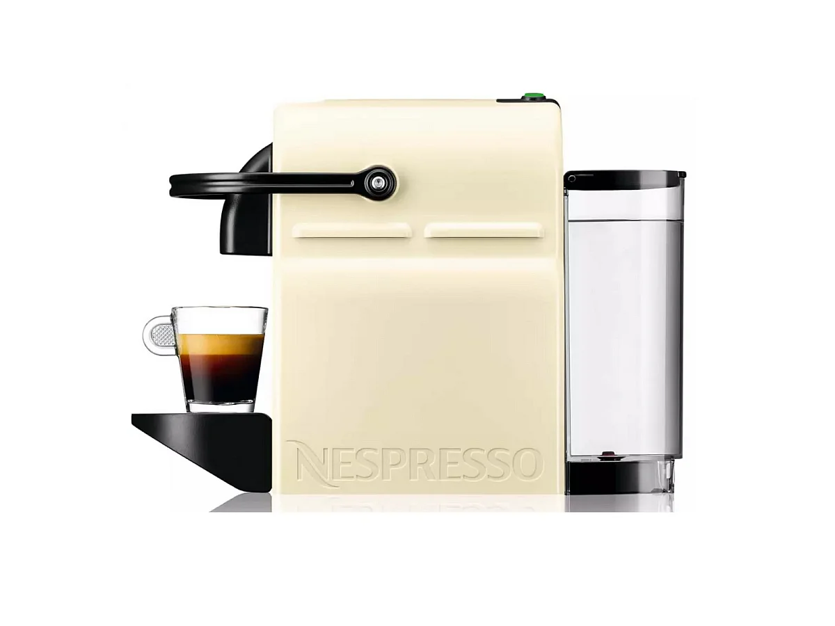 Nespresso De'Longhi Inissia EN80.CW koffiemachine beige, 19 bar, automatische uitschakeling, 0,8L waterreservoir, programmeerbare doorstroom