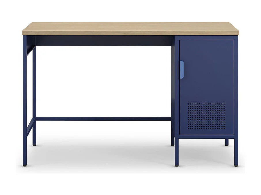 Adel - Bureau 1 porte en métal L120cm - Bleu