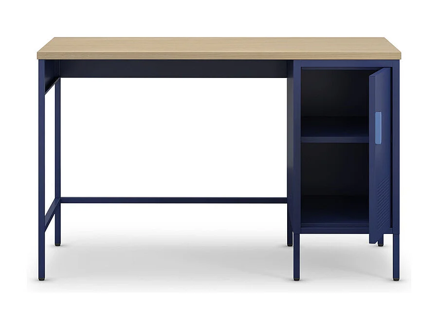 Adel - Bureau 1 porte en métal L120cm - Bleu