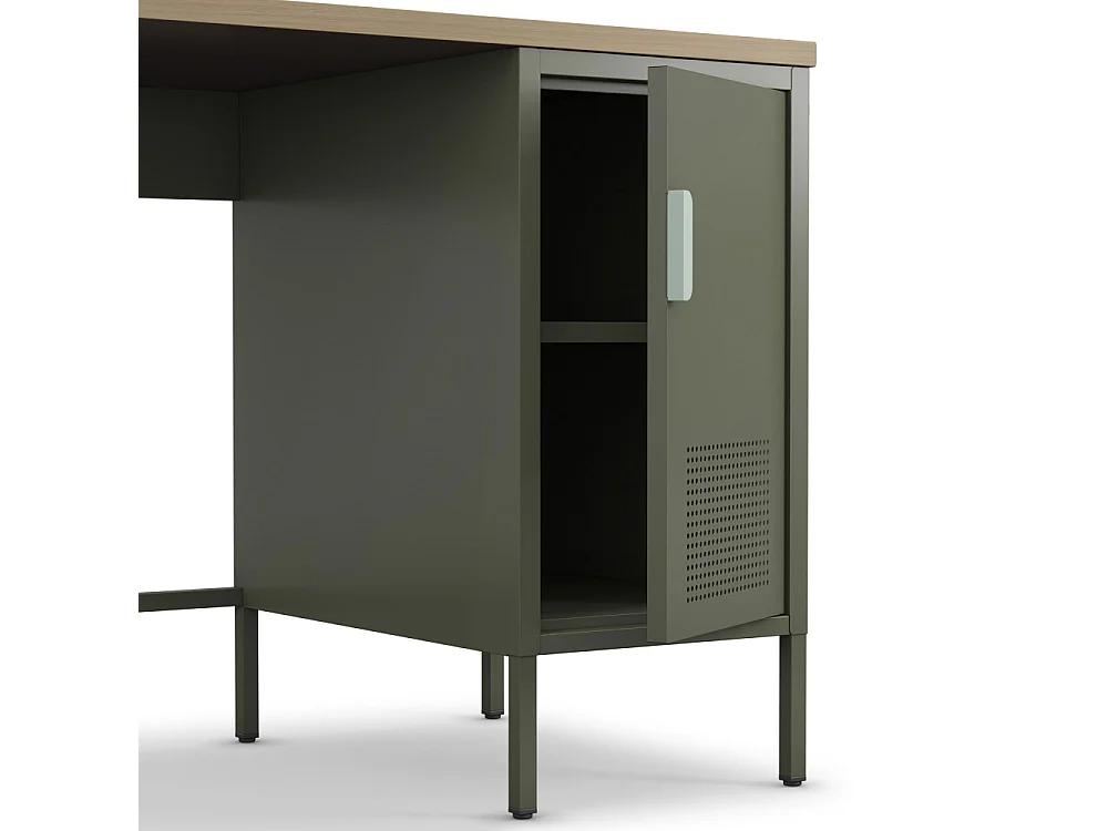 Adel - Bureau 1 porte en métal L120cm - Vert