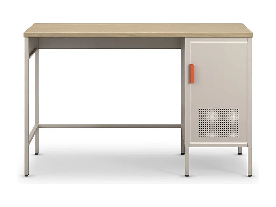 Adel - Bureau 1 porte en métal L120cm - Beige